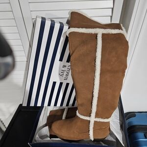 Brown over the knee boots